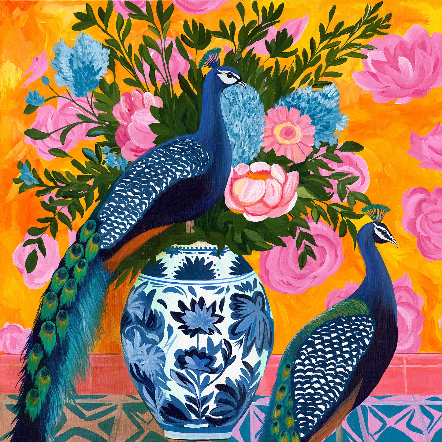 Double Bloom Peacocks