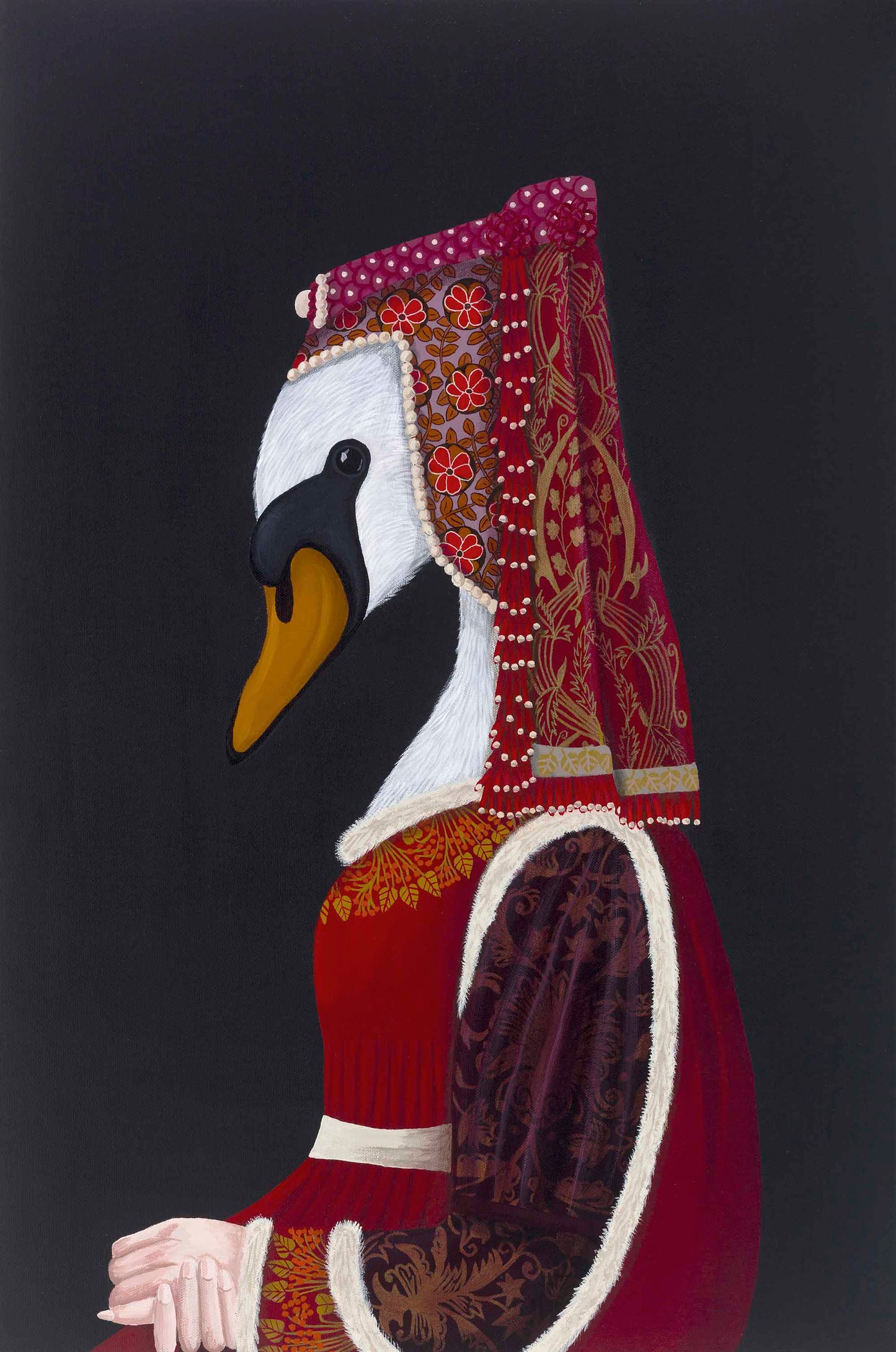 The Scheming Pharmacist and The Deceitful Wife – Original Medieval Swan Diptych Painting