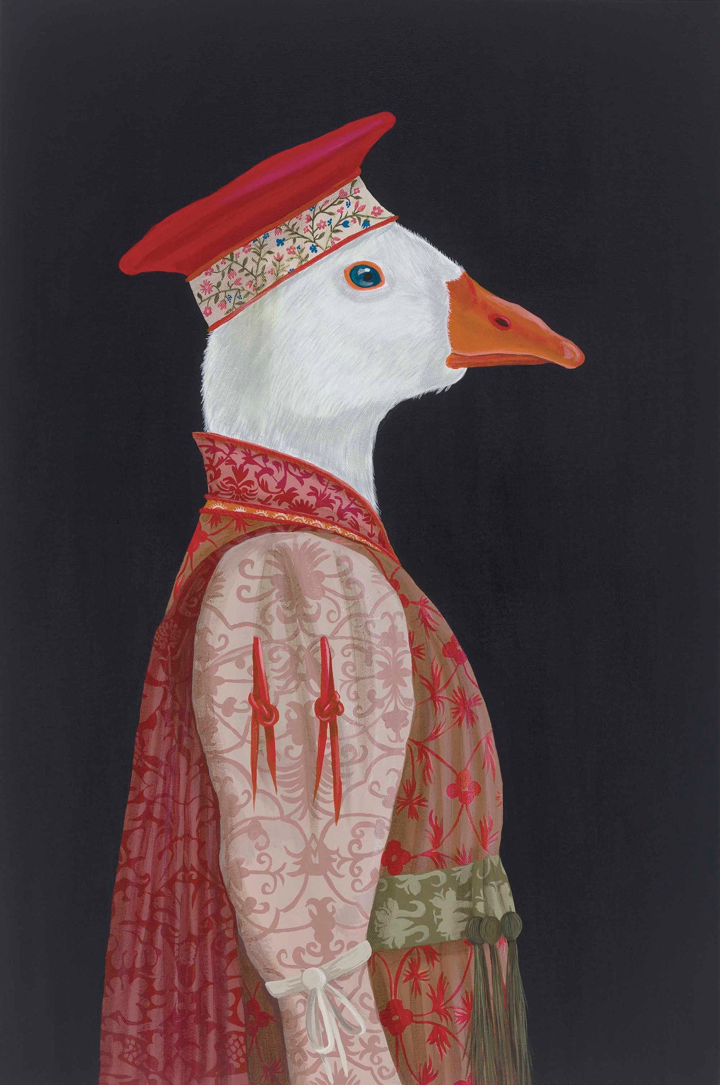 The Knotted Groom and The Fruitless Bride – Original Medieval Goose Diptych Painting