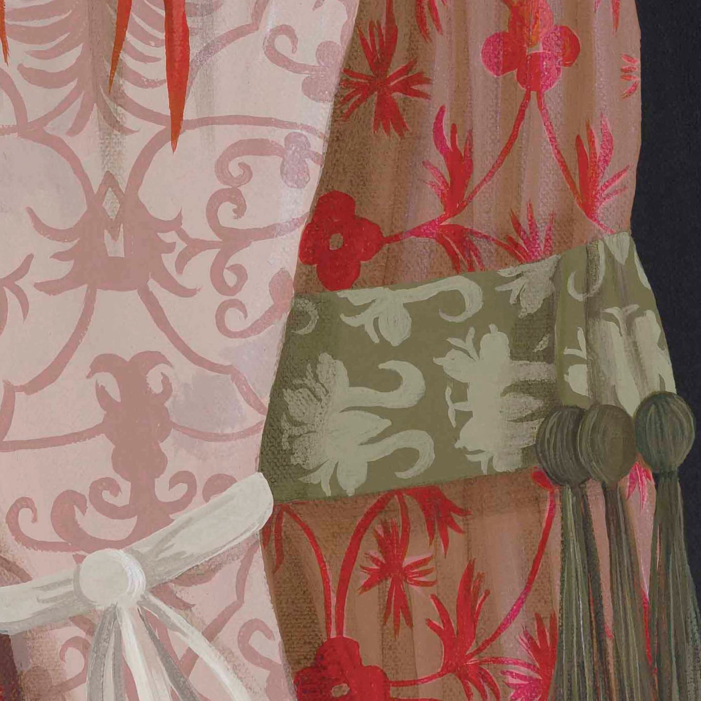 The Knotted Groom and The Fruitless Bride – Original Medieval Goose Diptych Painting