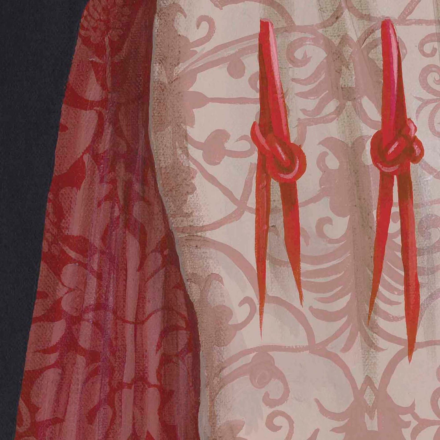 The Knotted Groom and The Fruitless Bride – Original Medieval Goose Diptych Painting