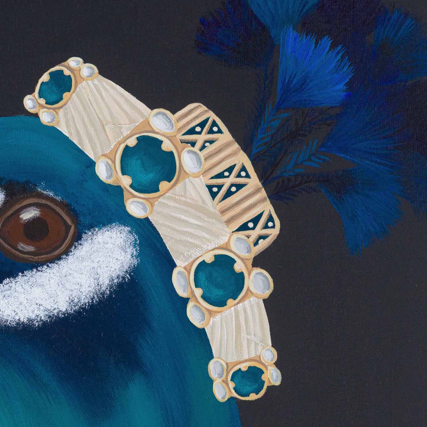 The Vain Optician and The Wheelbearer – Original Medieval Peacock Diptych Painting