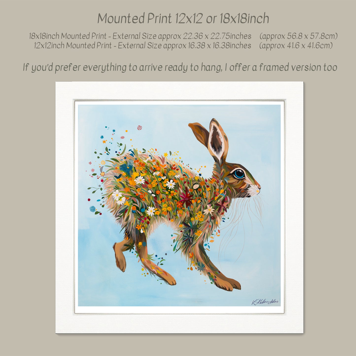 Hare Bouquet - Limited Edition Print