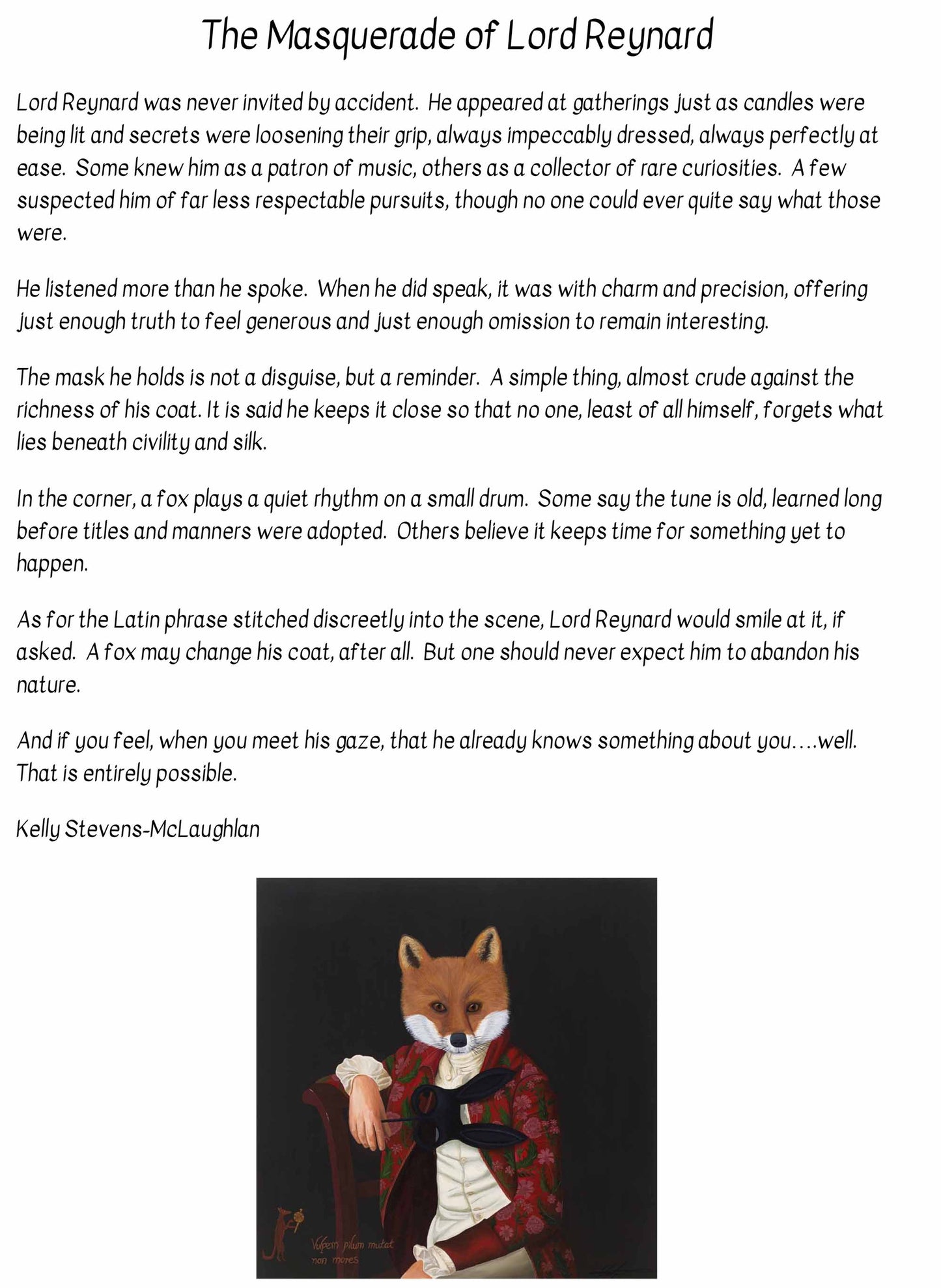 The Masquerade of Lord Reynard – Original Fox Portrait Painting in Period Costume