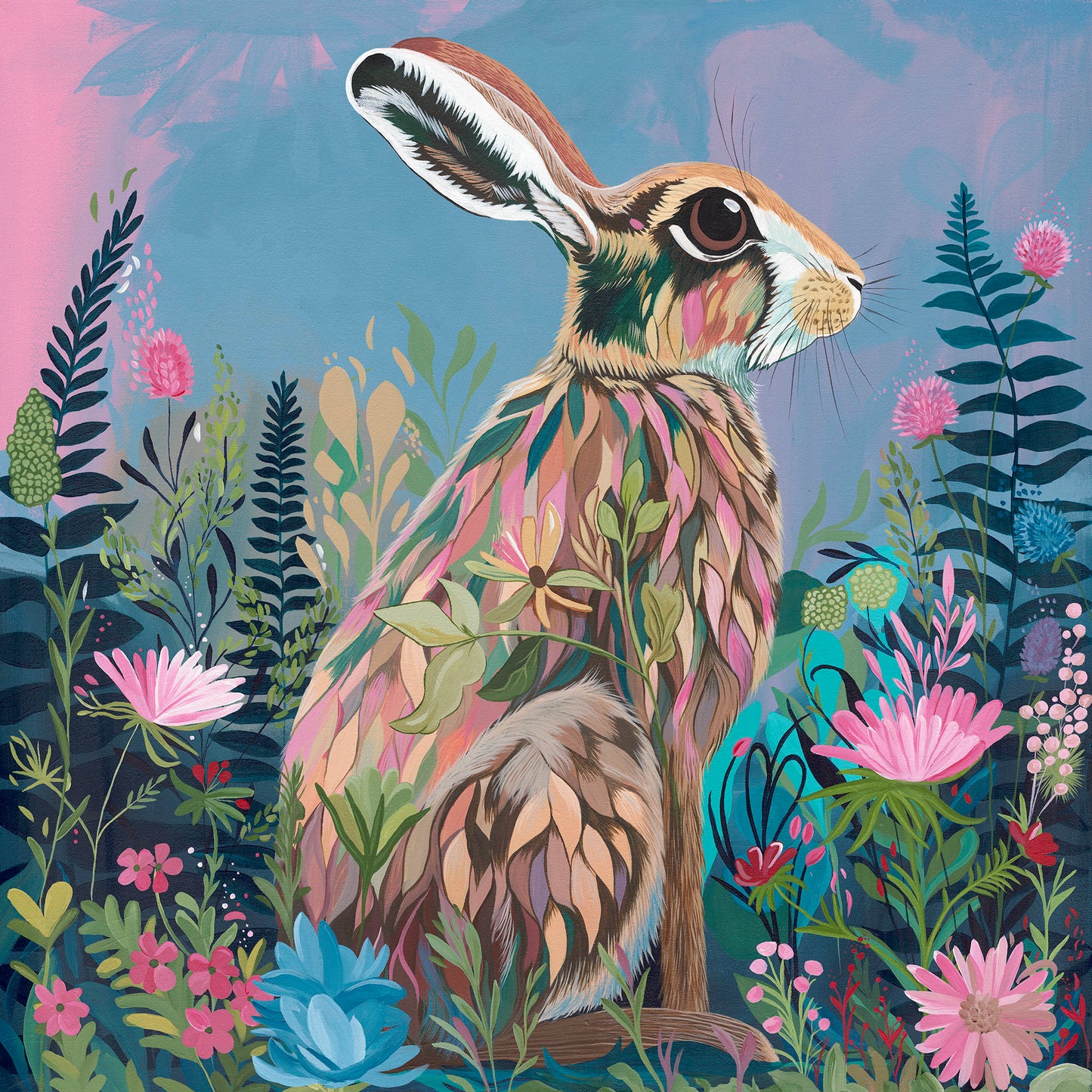 Petals and Paws - Original Acrylic Painting