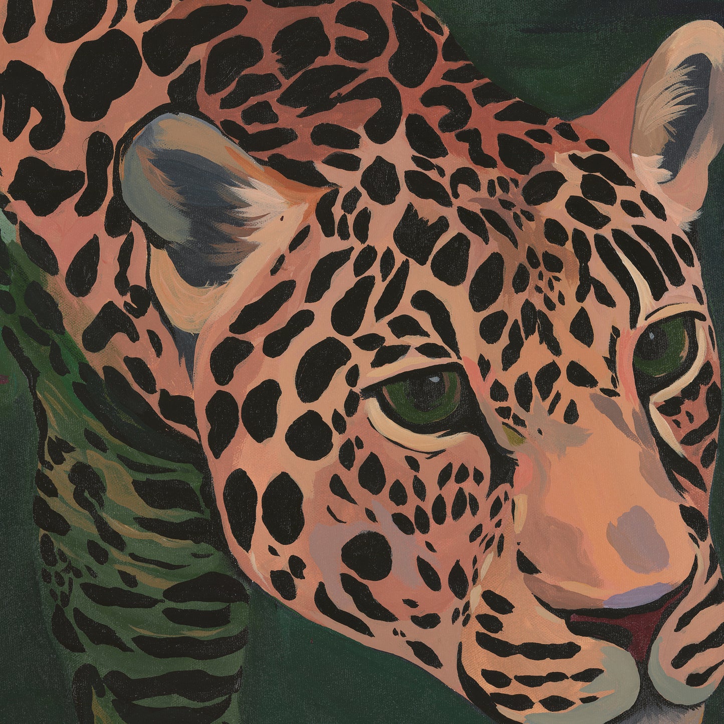 Lotus Leopard – Original Acrylic Painting