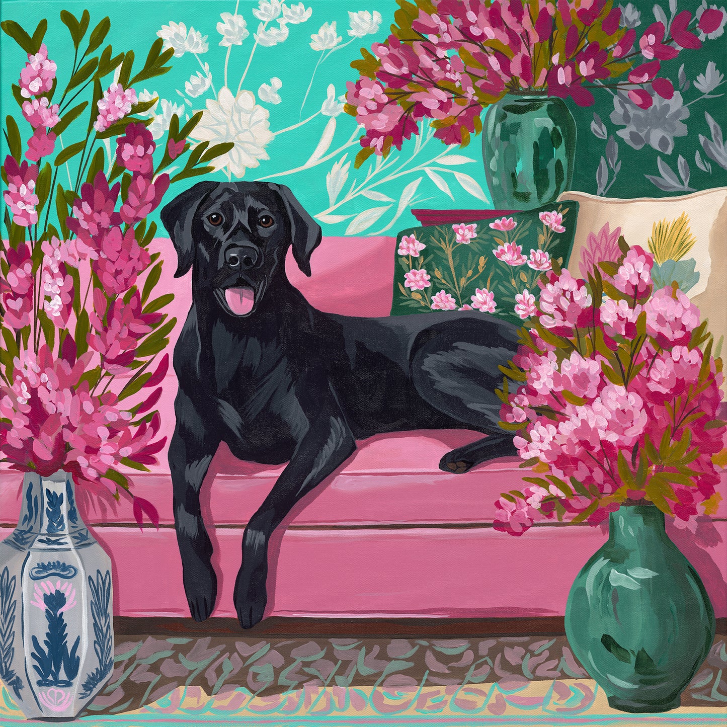 The Pink Sofa Pup - Limited Edition Print