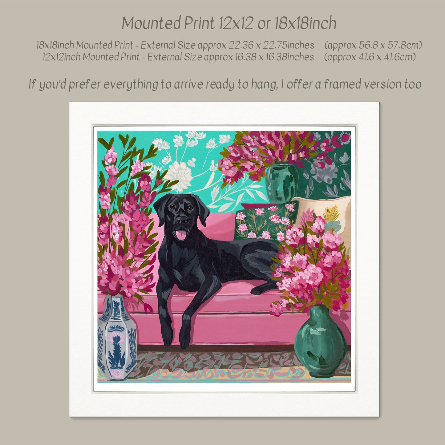 The Pink Sofa Pup - Limited Edition Print