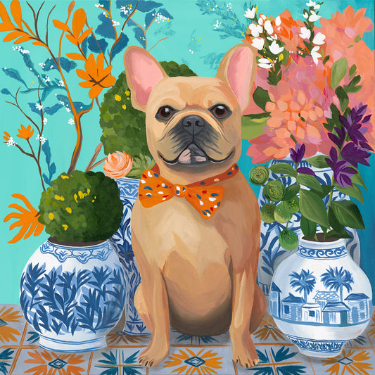 Frenchie Bloom – Original Acrylic Painting