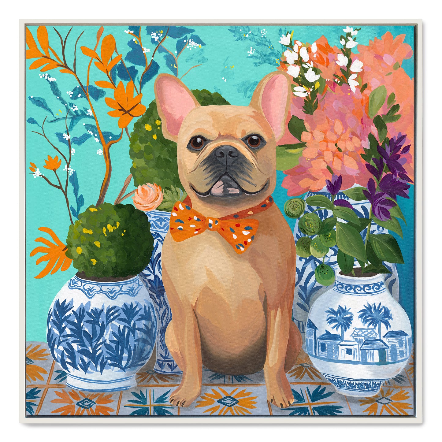 Frenchie Bloom – Original Acrylic Painting