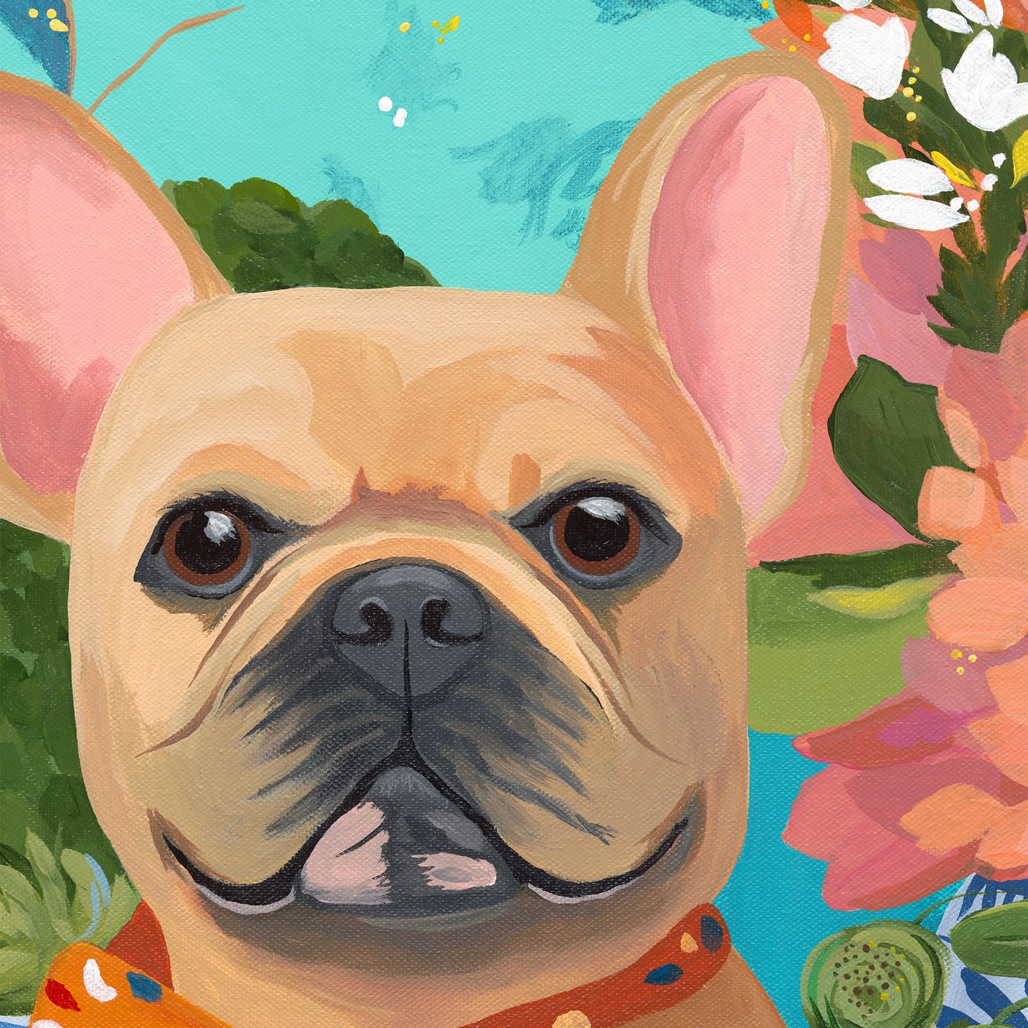 Frenchie Bloom – Original Acrylic Painting