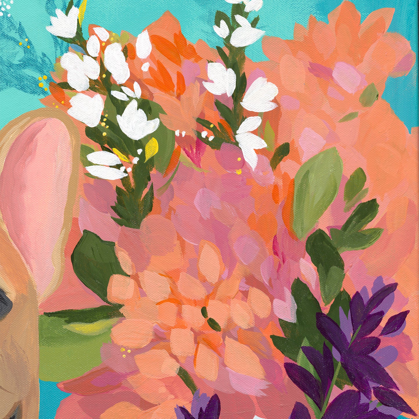 Frenchie Bloom – Original Acrylic Painting