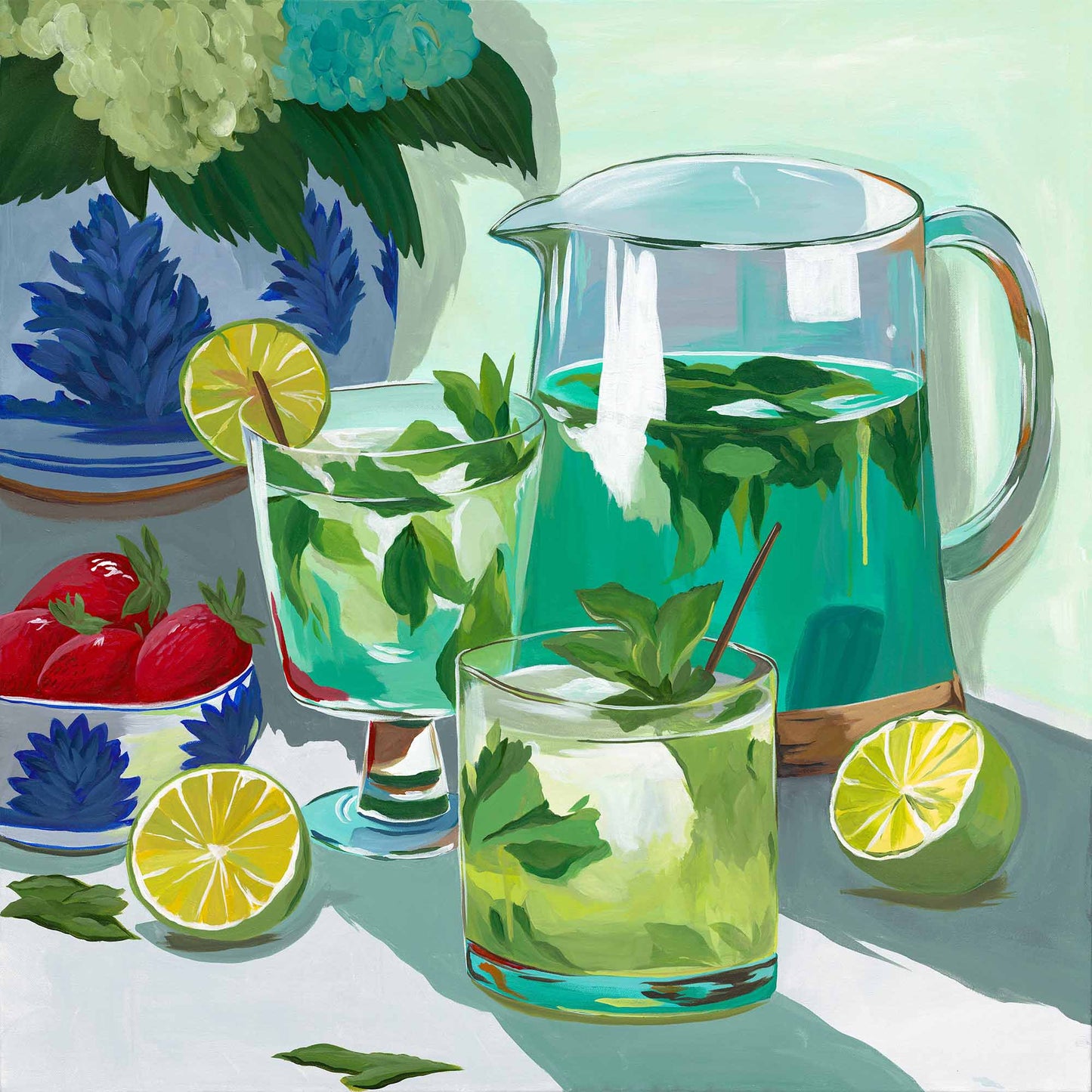 Mojito And Strawberries – Original Acrylic Painting