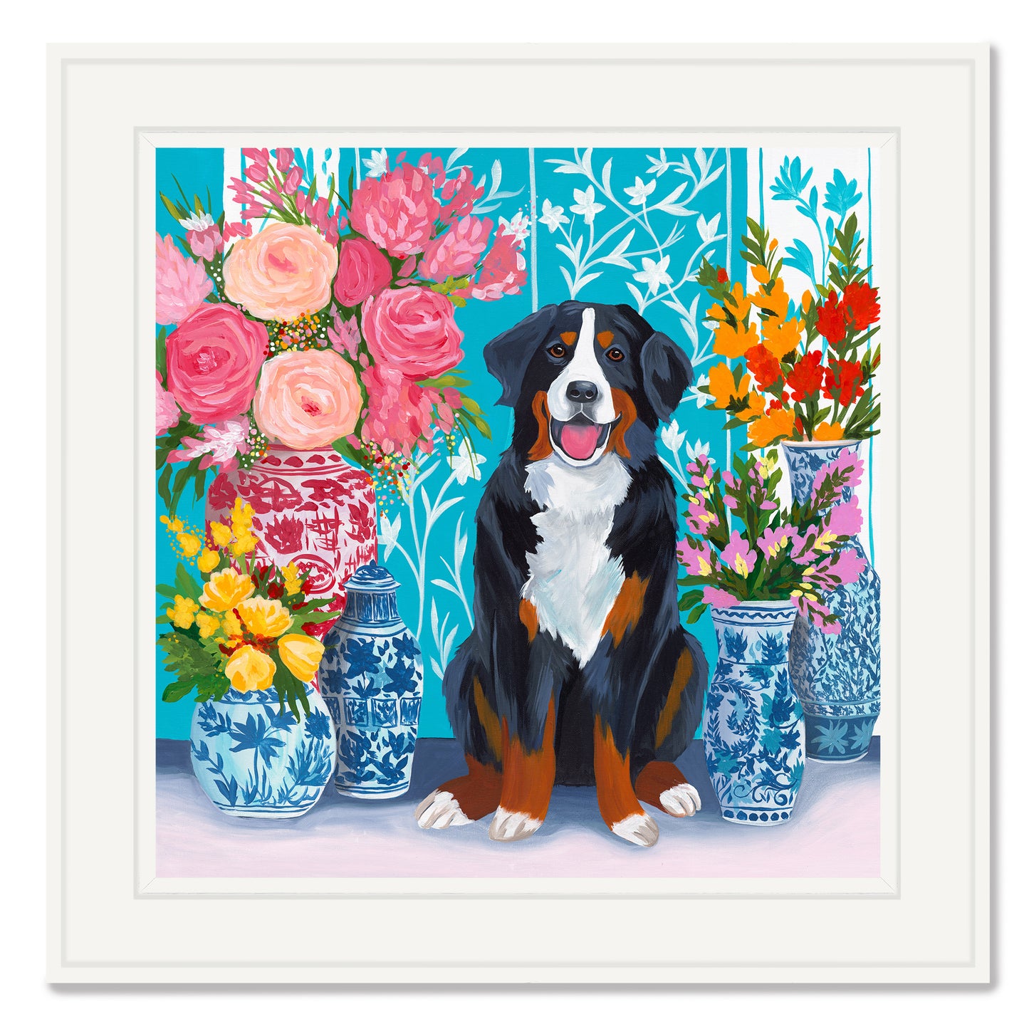 Bernese Bouquet – Original Acrylic Painting