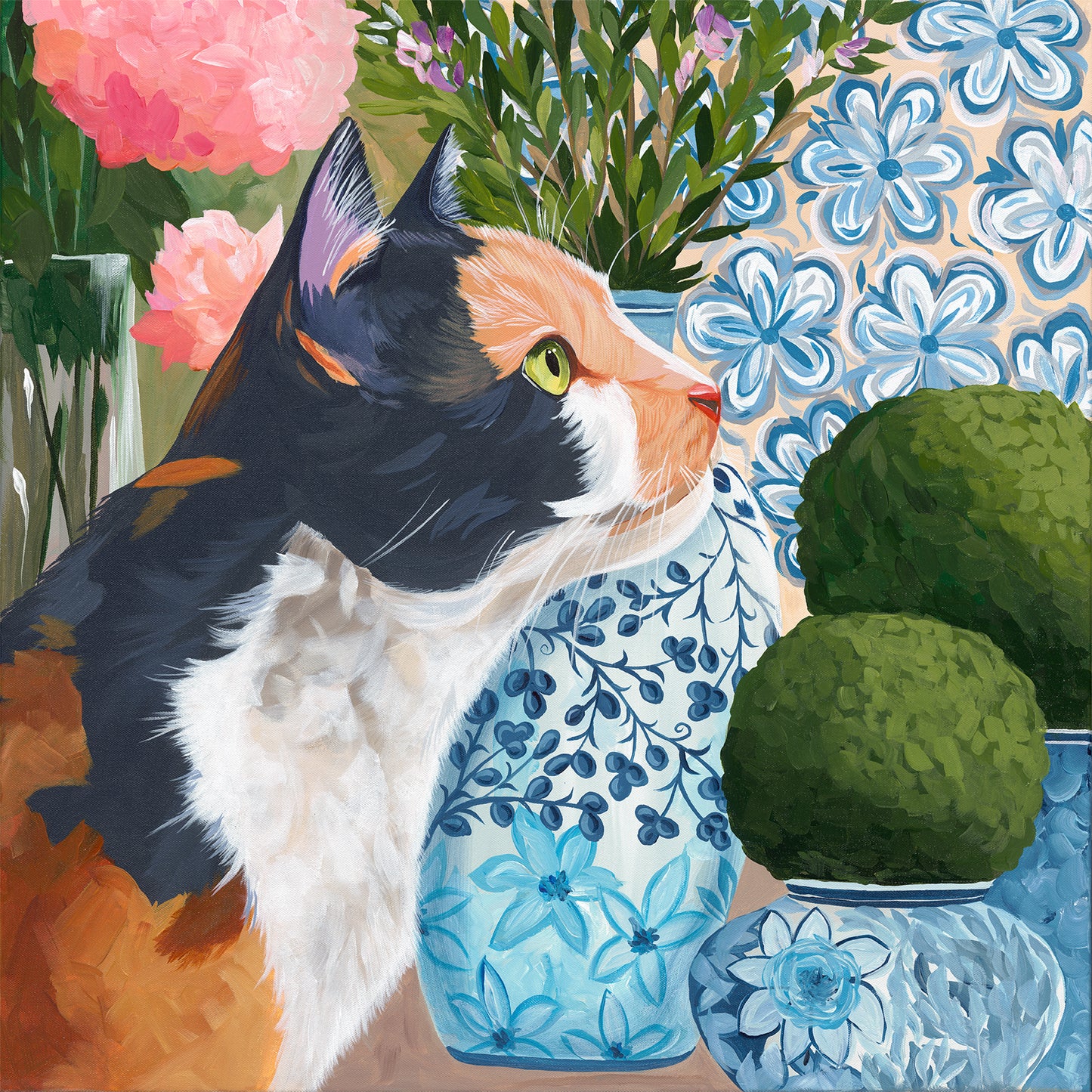 Curious Calico – Original Acrylic Painting