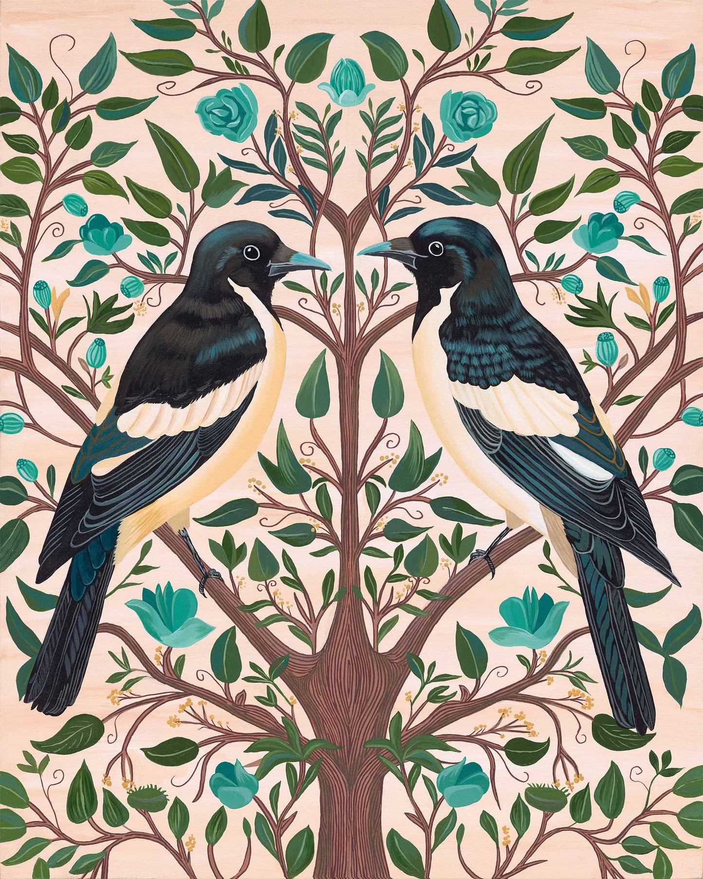 Magpie Tree – Original Acrylic Painting