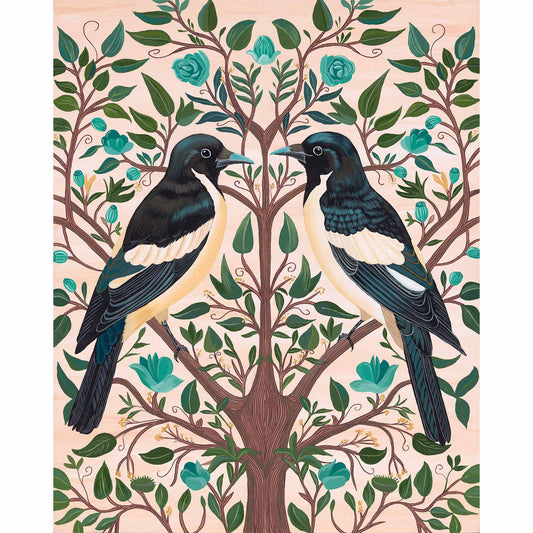 Magpie Tree – Original Acrylic Painting