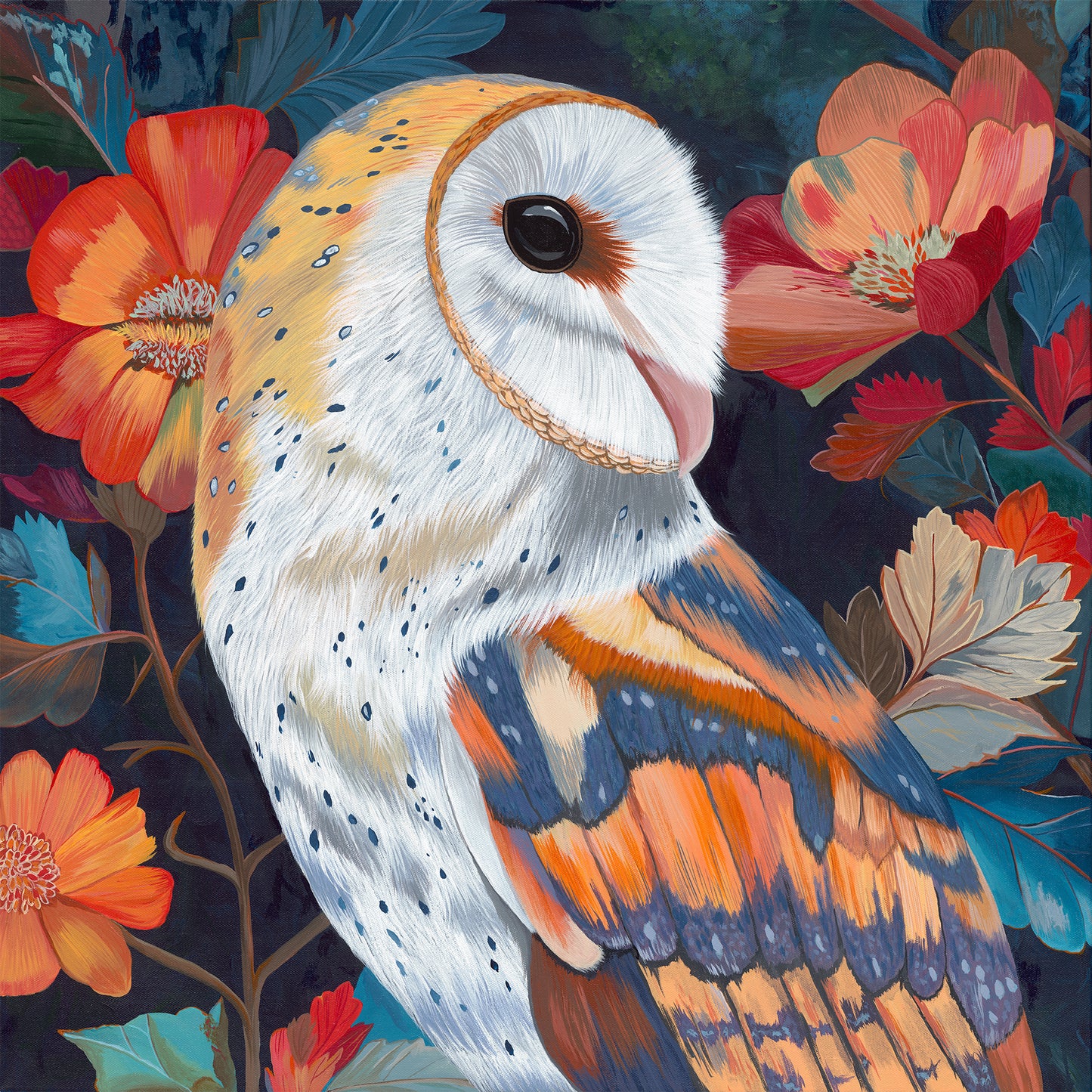 Silent Among the Blossoms — Original Acrylic Painting