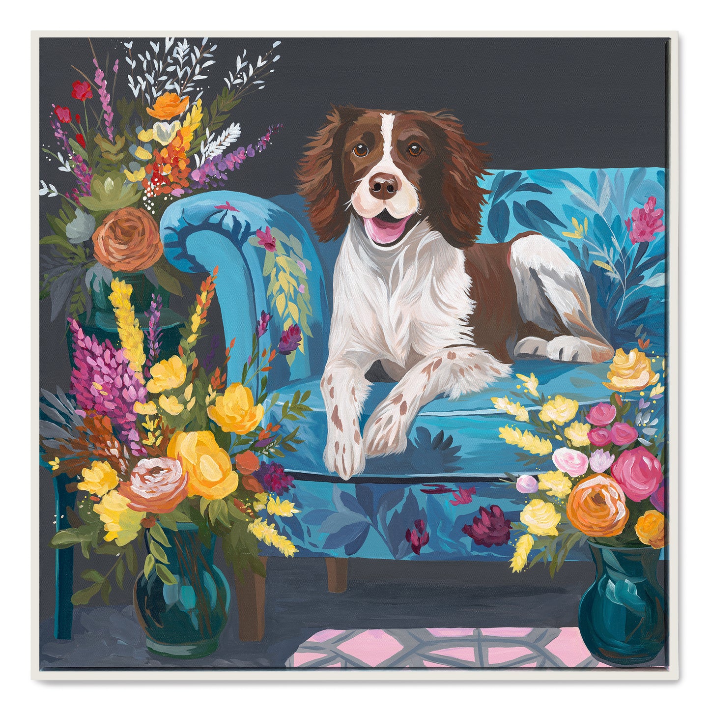 Petals, Paws & Pizzazz – Original Acrylic Painting