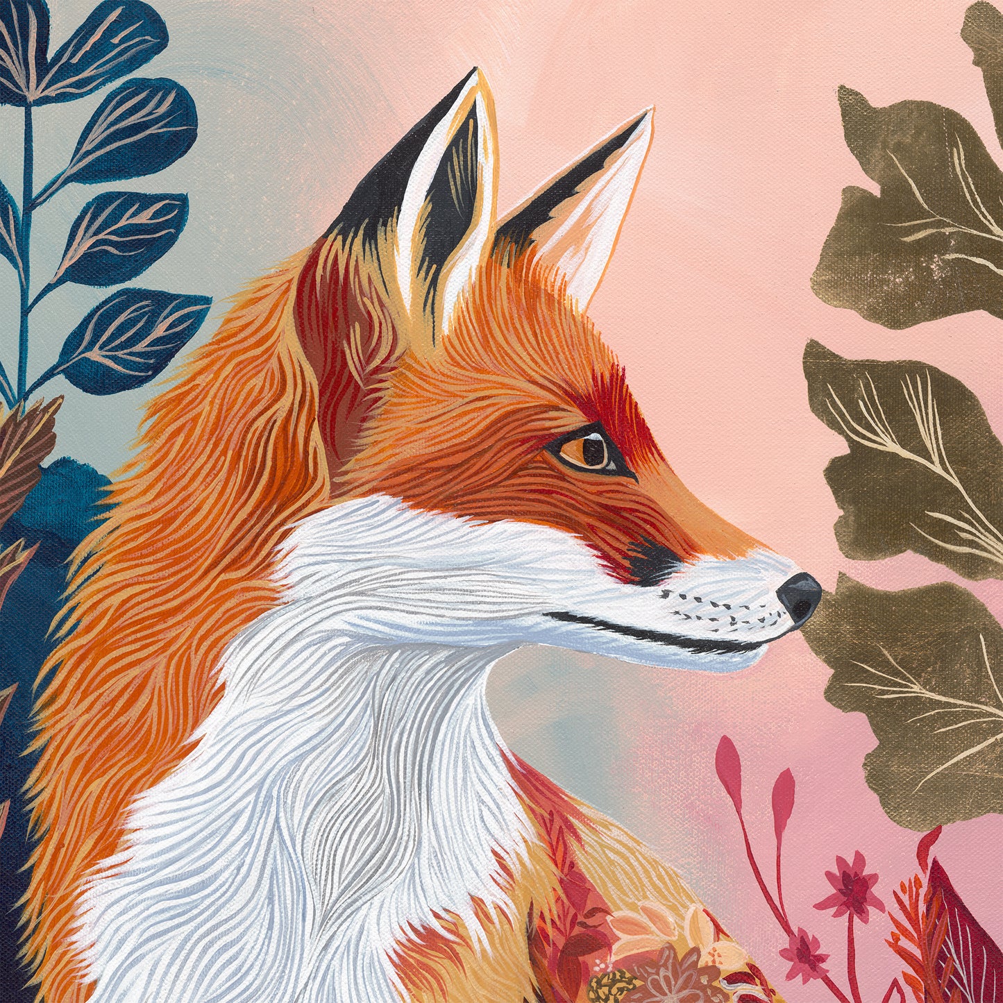 The Fox Who Waits – Original Acrylic Painting