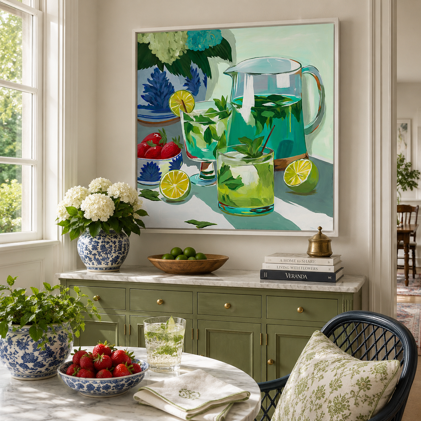 Mojito And Strawberries – Original Acrylic Painting
