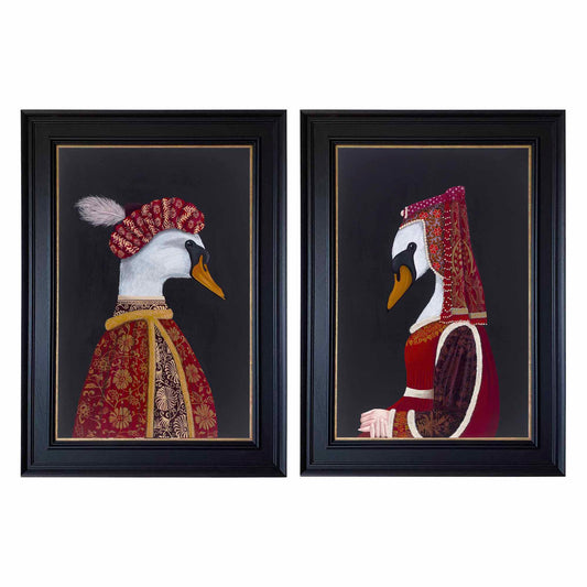 The Scheming Pharmacist and The Deceitful Wife – Original Medieval Swan Diptych Painting
