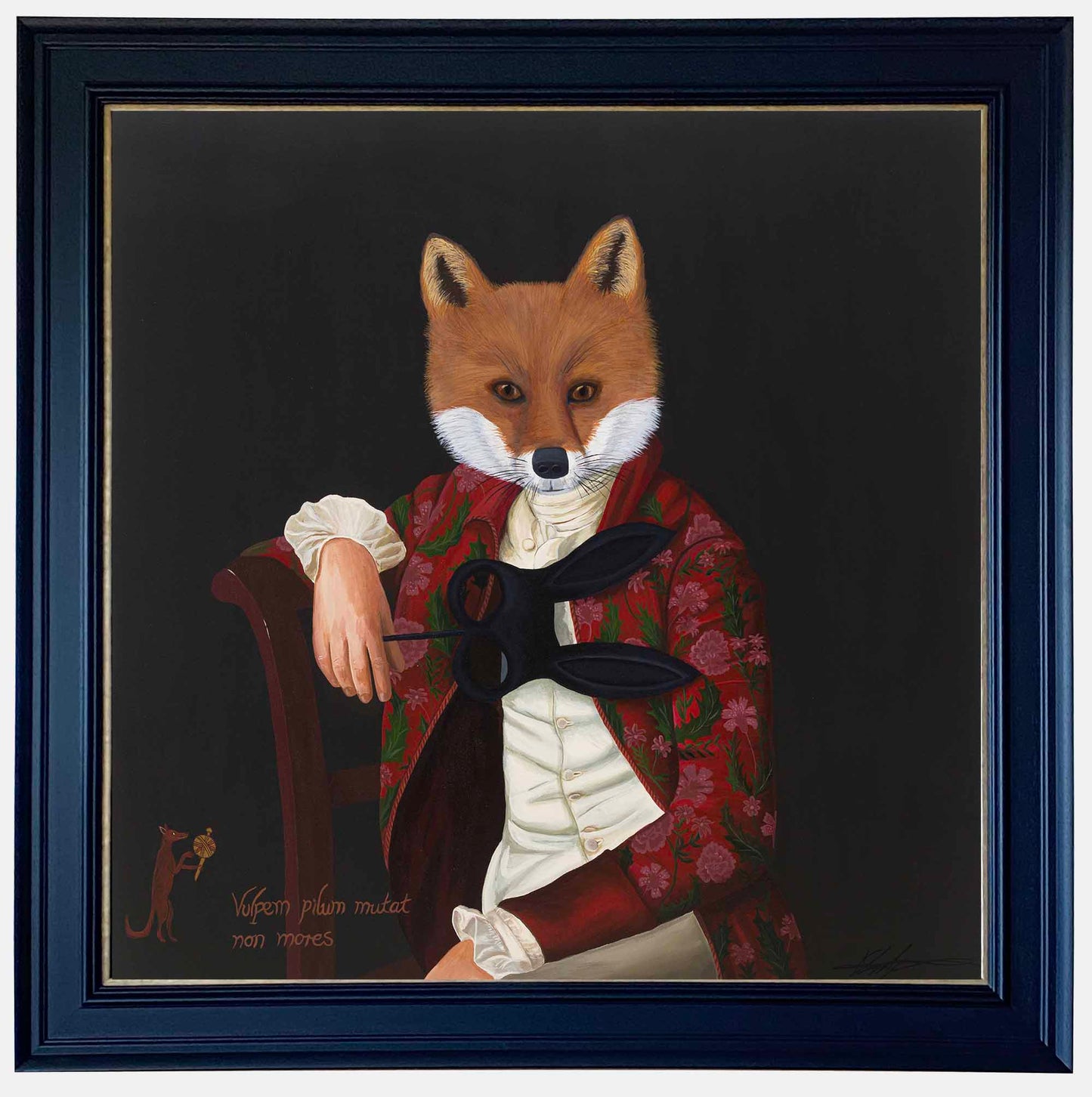 The Masquerade of Lord Reynard – Original Fox Portrait Painting in Period Costume
