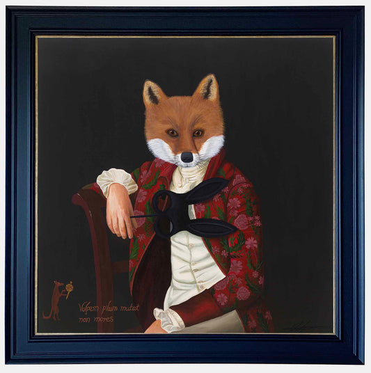 The Masquerade of Lord Reynard – Original Fox Portrait Painting in Period Costume